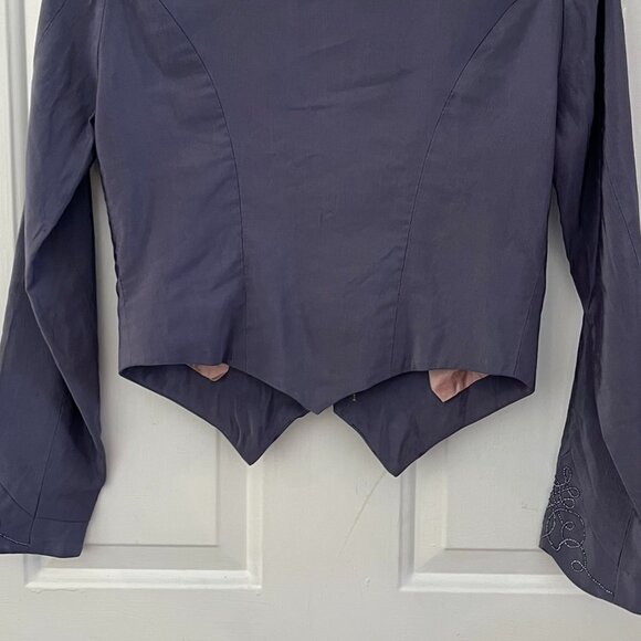 Vintage Longhorn Purple Embroidery Gold-Tone Scroll Claps Western Jacket Sz Med - Picture 4 of 10